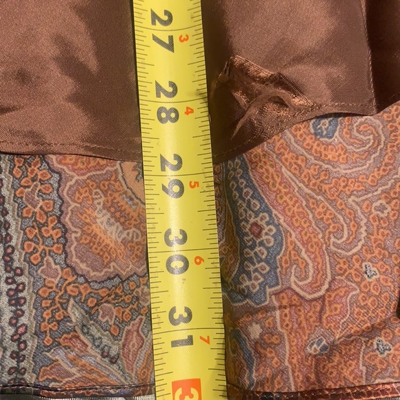 RALPH LAUREN SILK PAISLEY SLIP SKIRT TULIP BROWN 4P - Picture 5 of 16